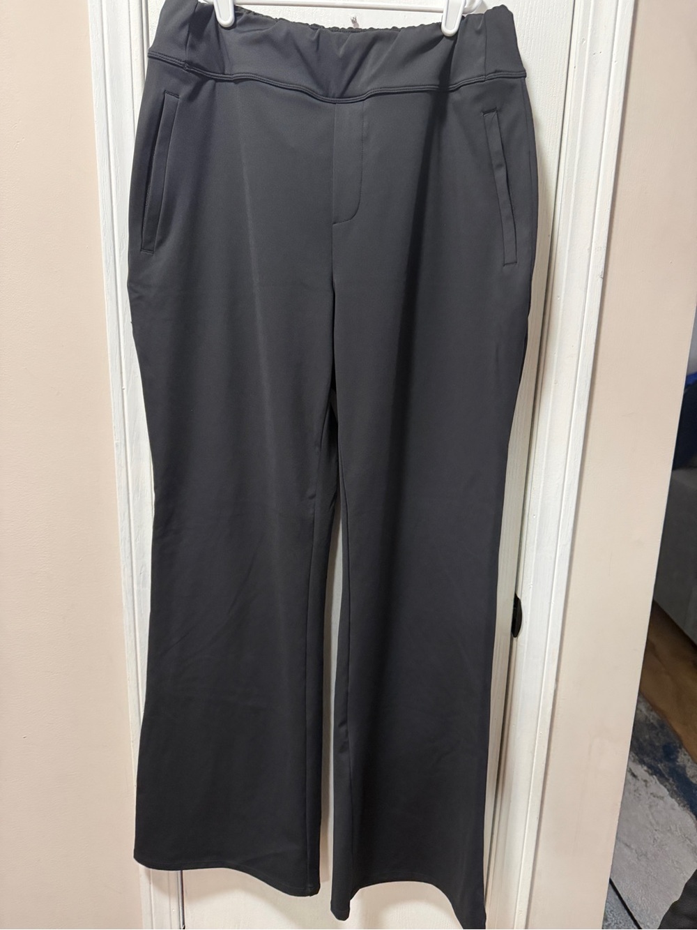Halara front zipper pocket Stretch Black Pull-On Pants large TALL